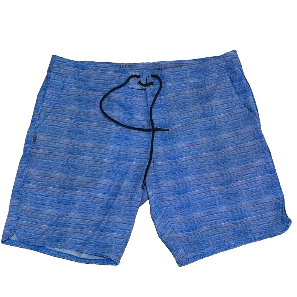 Rhone Blue Unlined Board Short Swim Trunks Size 38x9 Lace Up Quick Dry TBS-181